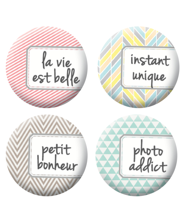 Badges étiquettes scrapbooking