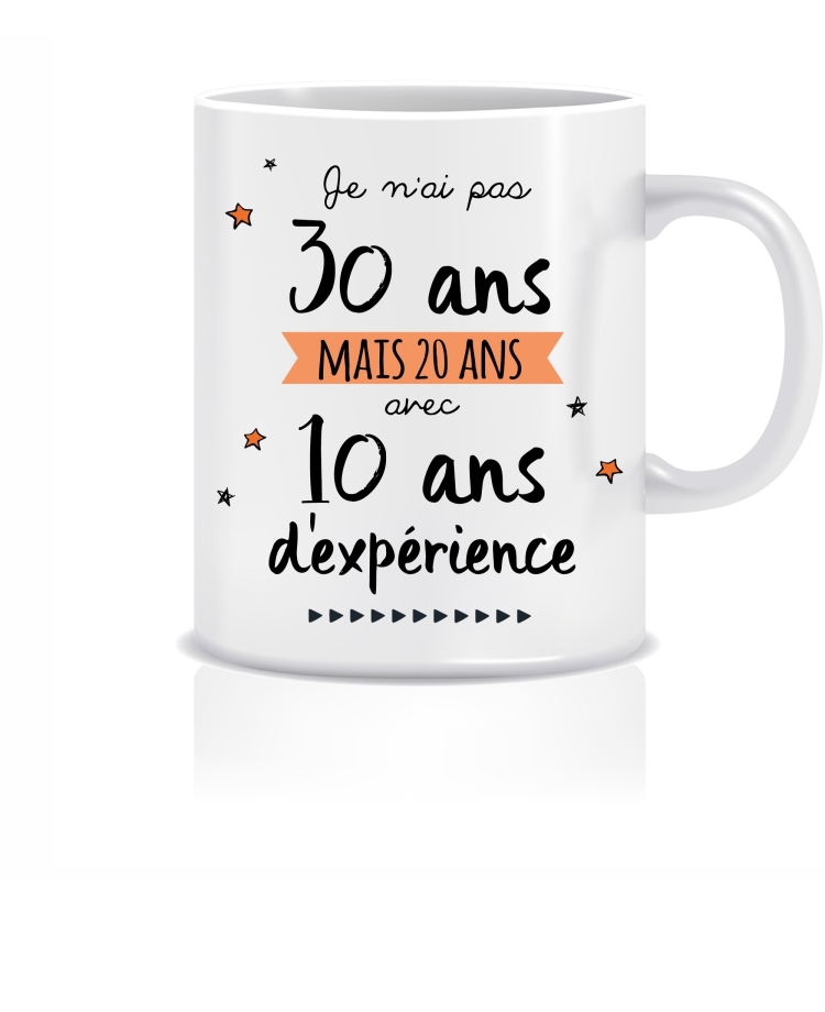 Mug anniversaire 30 ans.  mug fête. mug anniversaire. mug cadeau