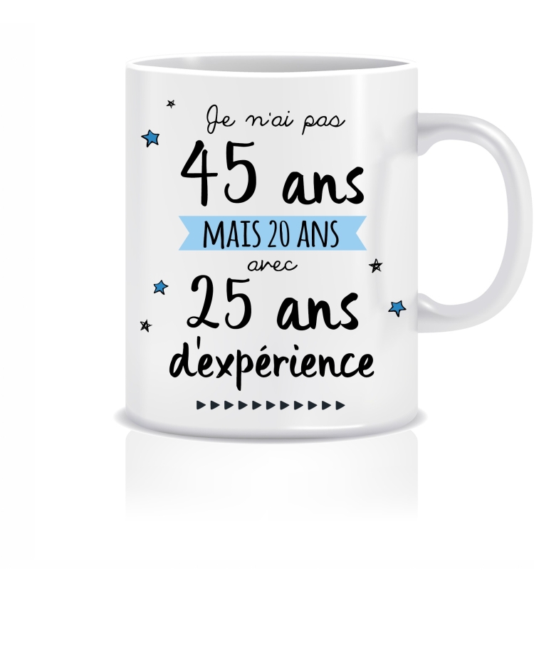 Mug anniversaire 45 ans.  mug fête. mug anniversaire. mug cadeau