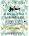 Carte d'invitation anniversaire à gratter adulte - ballon. carte invitation. carte anniversaire invitation