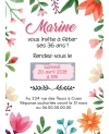 carte invitation. carte anniversaire. carte fleur invitation