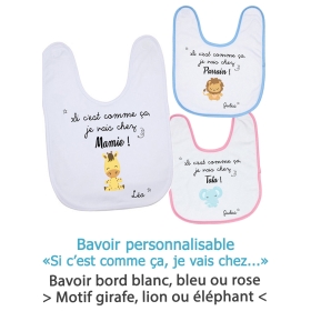 Bavoir personnalisable "Si c'est comme ça, je vais chez..."