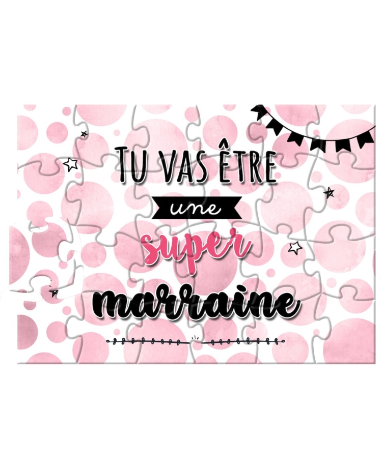 puzzle tu vas etre une super marraine. demande marraine. cadeau marraine