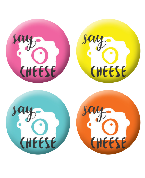 Badges say cheese scrapbooking