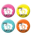 Badges say cheese scrapbooking