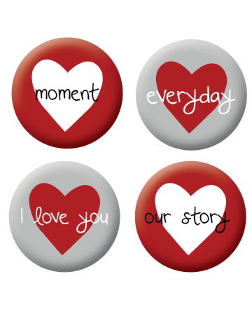 Badges coeurs scrapbooking