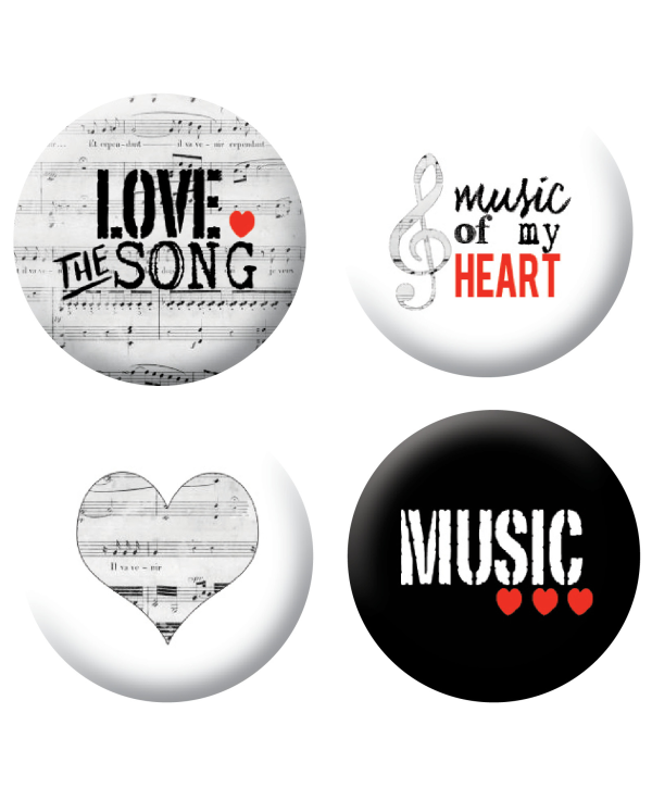 Badges musique scrapbooking