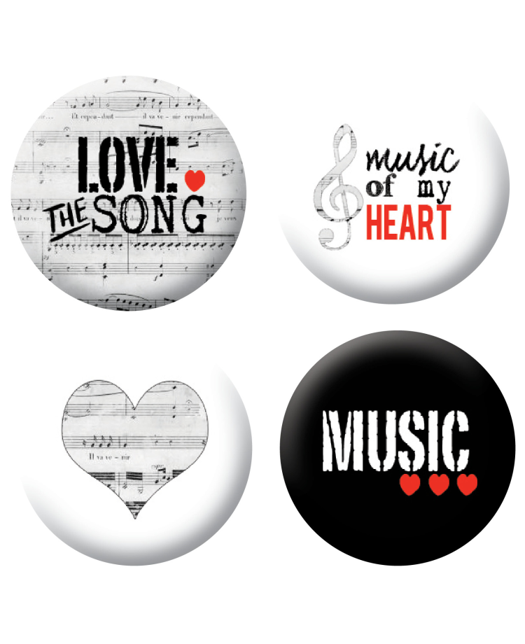 Badges musique scrapbooking