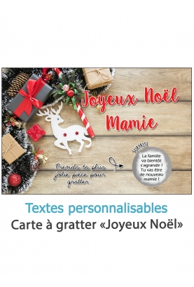 Carte à gratter "Joyeux Noël" à personnaliser. surprise Noël. carte Noël. cadeau Noël. carte gratter Noël