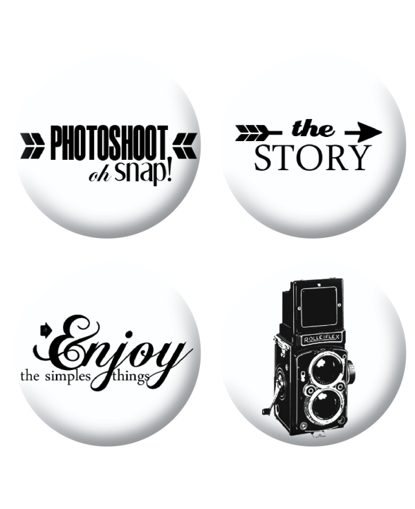 Badges photoshoot scrapbooking