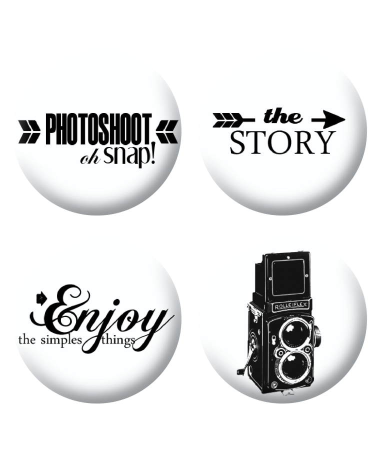 Badges photoshoot scrapbooking