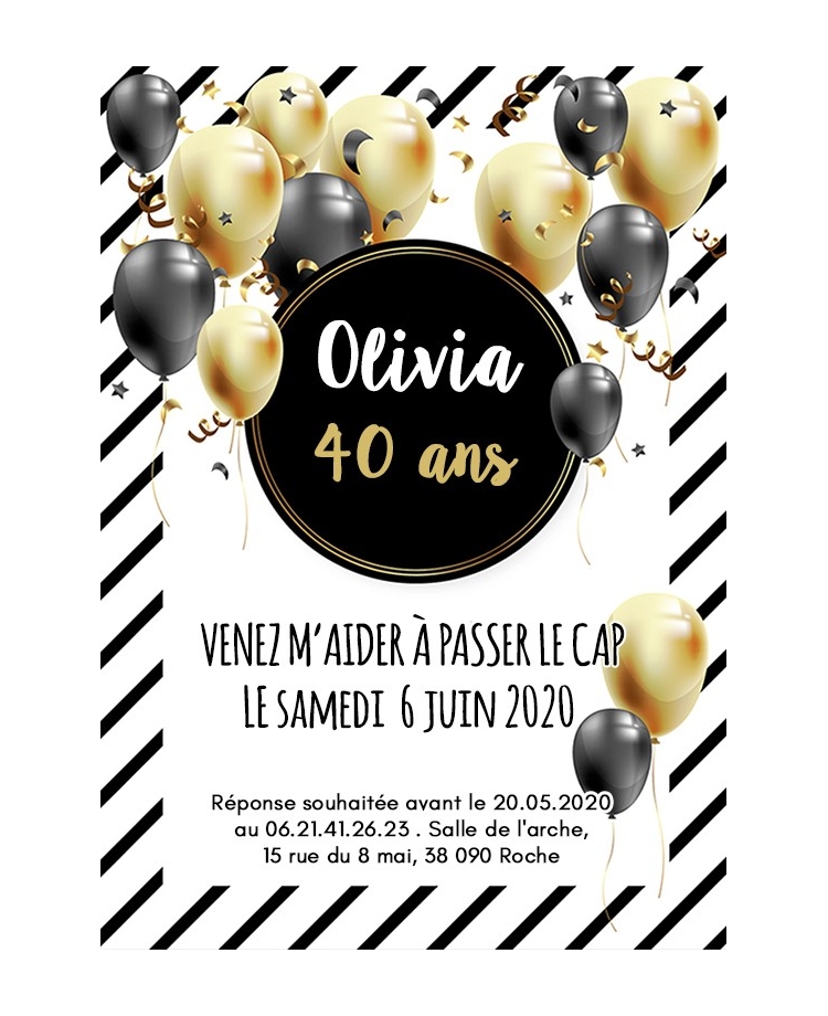 invitation anniversaire digitale ballon