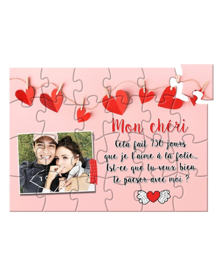 puzzle amour. saint valentin. demande pacs. demande mariage.