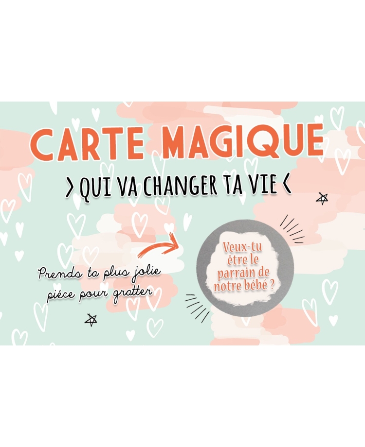 Carte à gratter "Carte magique" pour annonce ou demande originale