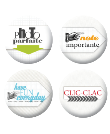Badges clic clac scrapbooking