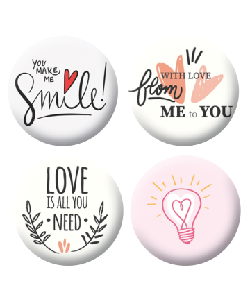 Badges love & smile scrapbooking