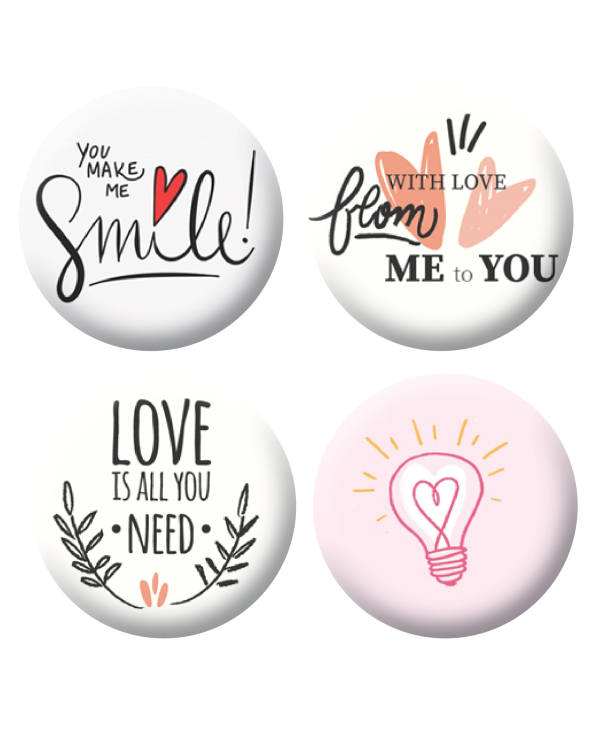 Badges love & smile scrapbooking