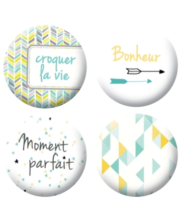 Badges bonheur scrapbooking