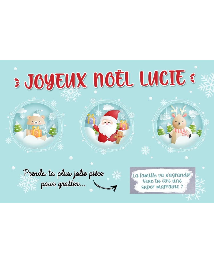 carte noël. surprise noël. carte gratter noël
