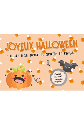 Carte à gratter "Joyeux Halloween" à personnaliser. carte Halloween. carte gratter Halloween
