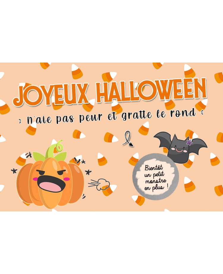 Carte à gratter "Joyeux Halloween" à personnaliser. carte Halloween. carte gratter Halloween