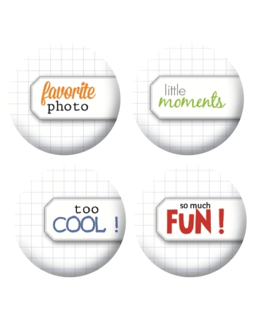 Badges étiquettes mots scrapbooking