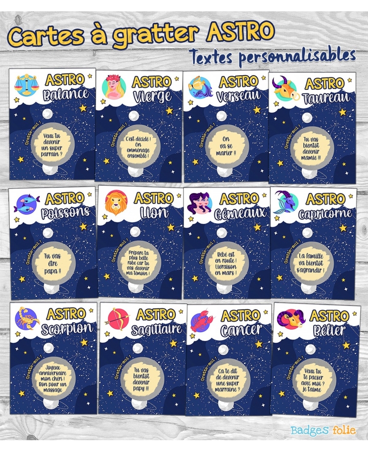 carte à gratter ASTRO