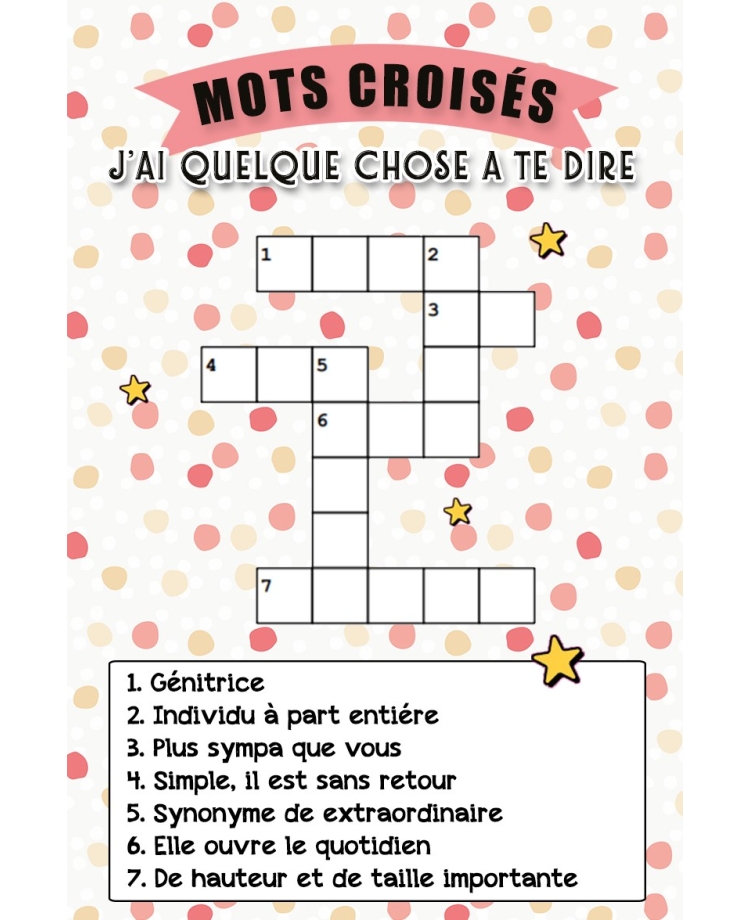 Carte mots croisés grand mere. annonce grossesse originale