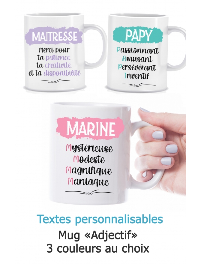 Mug "Adjectif" personnalisable