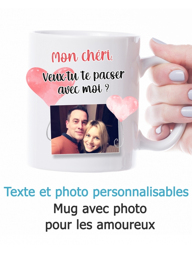 Mug amoureux. Mug couple. mug photo. Mug saint valentin