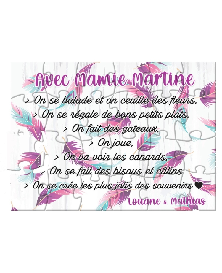 puzzle mamie. cadeau mamie. cadeau maman.