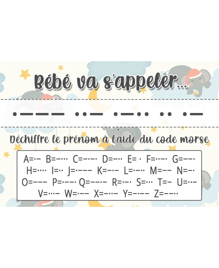 Découvre le prénom de bébé - code morse