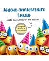 Carte à gratter "Joyeux anniversaire" - smiley