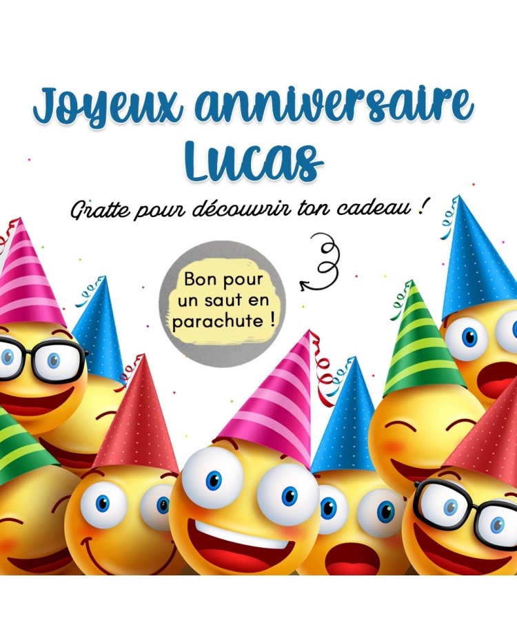 Carte à gratter "Joyeux anniversaire" - smiley