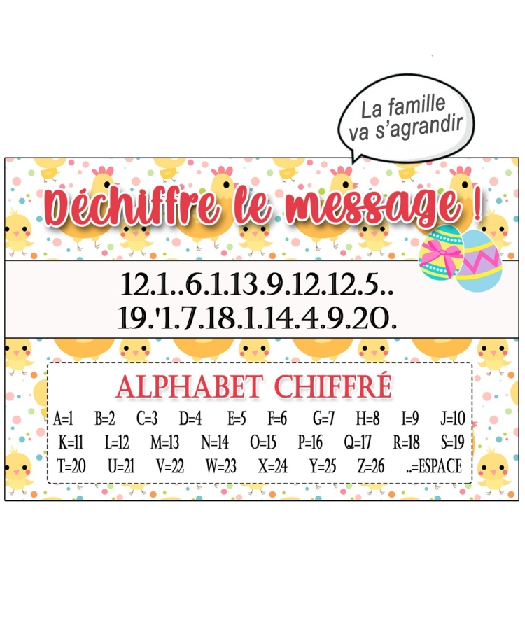 message déchiffrer Pâques. carte Pâques 