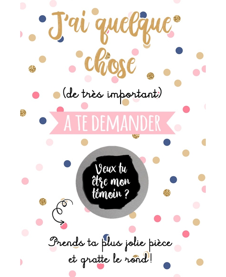 Carte à gratter demande. demande pacs. demande témoin.