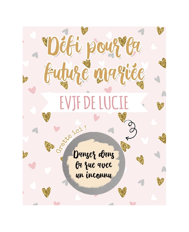 cartes à gratter EVJF. jeu EVJF. animer EVJF.