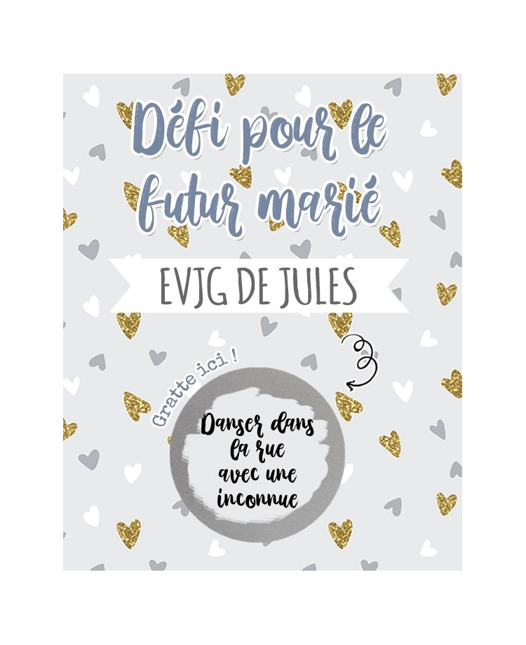 cartes à gratter EVJG pour le futur marié