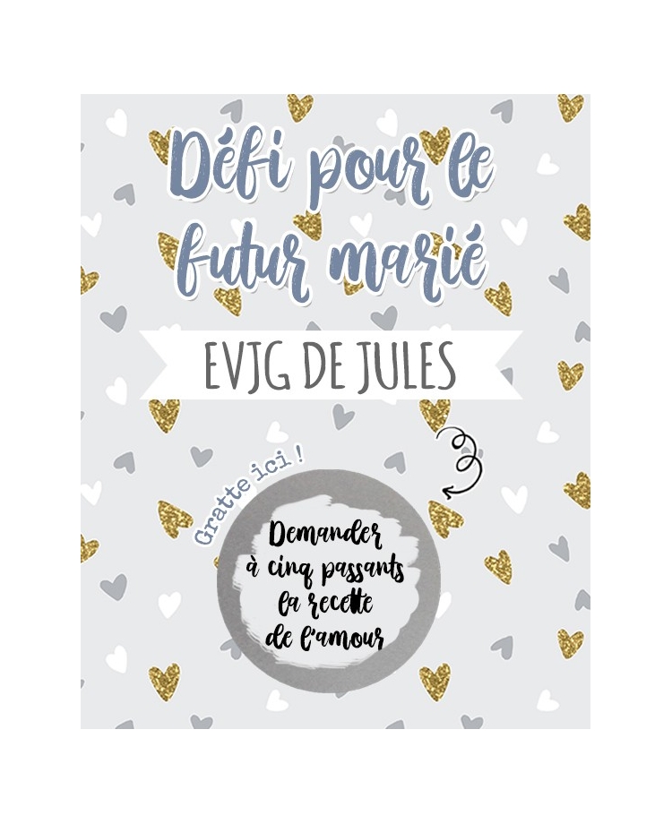 cartes à gratter EVJG pour le futur marié