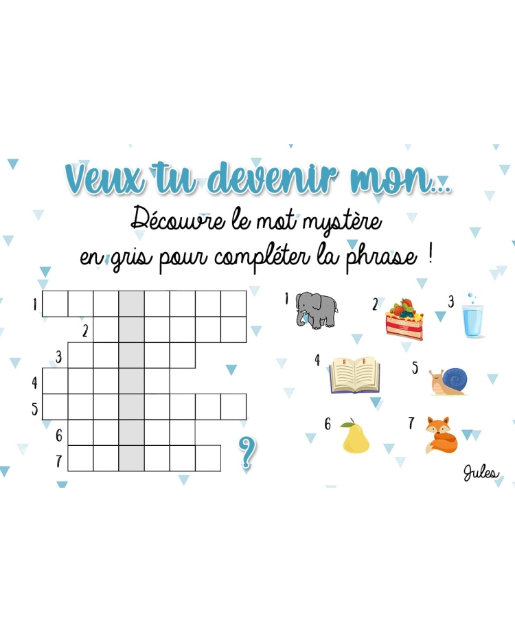 demande parrain. demande parrain originale. cadeau parrain. jeu pour annoncer prénom bébé