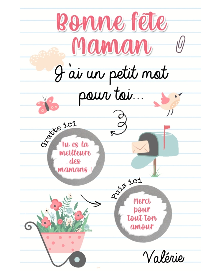 Bonne fete mamie, cadeau mamie. carte maman. bonne fete maman