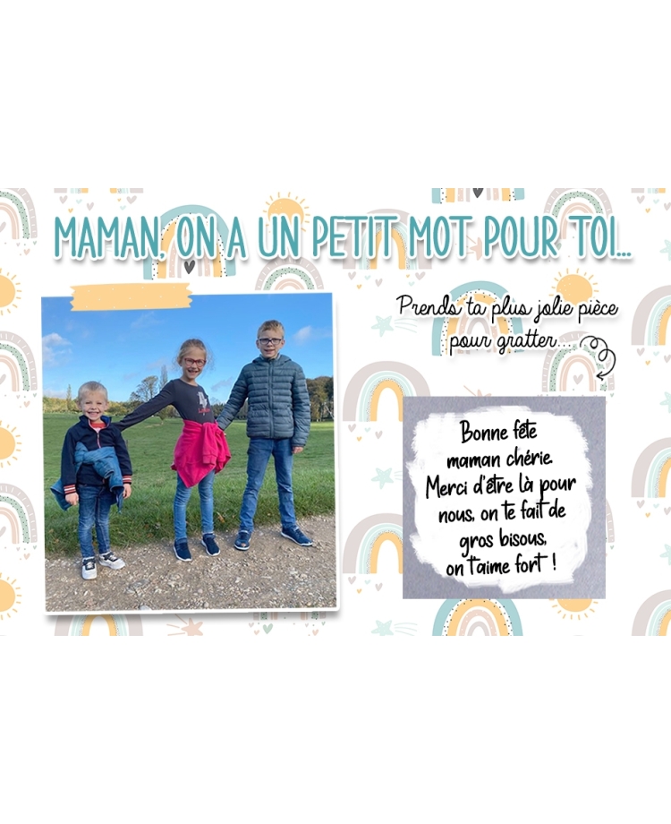 carte gratter fete. carte mot pour toi. carte fete mere. carte cadeau. carte anniversaire. carte originale