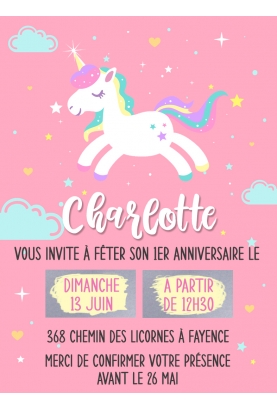 invitation anniversaire. carte invitation gratter. invitation original. invitation fete enfant. invitation licorne