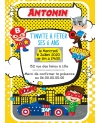 carte invitation super heros. carte invitation garçon. carte enfant anniversaire. carte anniversaire garçon
