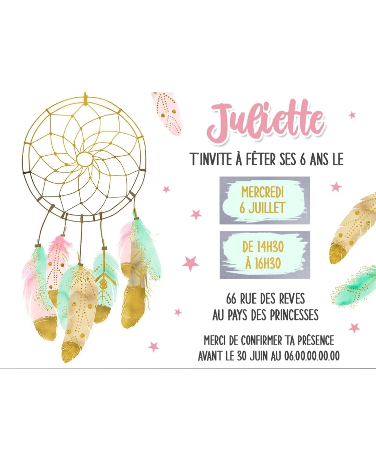 invitation anniversaire. carte invitation gratter. invitation original. invitation feavane. invitation anniversaire attrape reve
