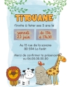 carte savane enfant. carte invitation enfant. carte enfant anniversaire. carte invitation enfant original