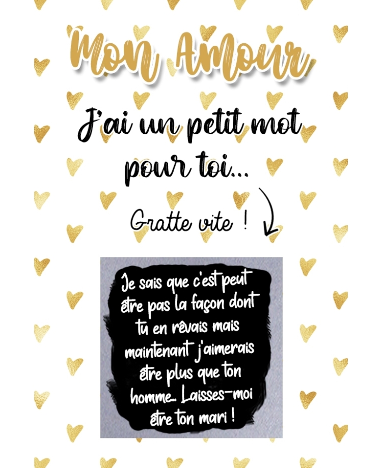 message amour. carte gratter couple. carte gratter amour. carte déclaration amour. demande mariage. demande pacs originale. décl