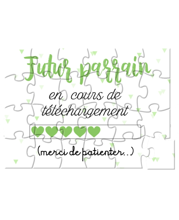 puzzle en cours de téléchargement. puzzle annonce grossesse. annonce grossesse originale. demande parrain. annonce parrain origi