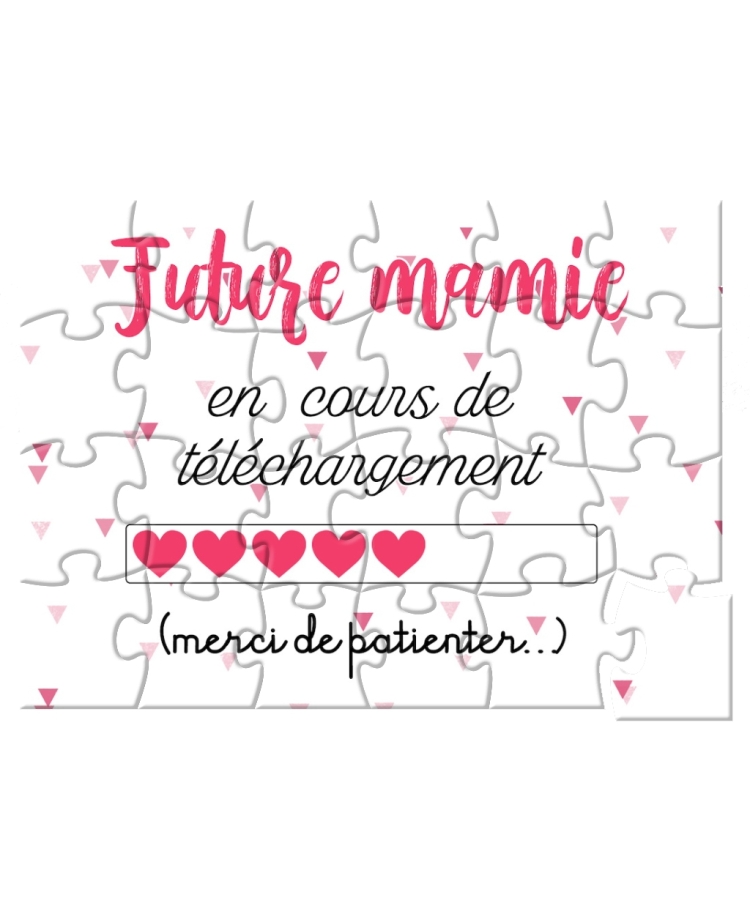 puzzle en cours de téléchargement. puzzle annonce grossesse. annonce grossesse originale. demande marraine. annonce mamie origin