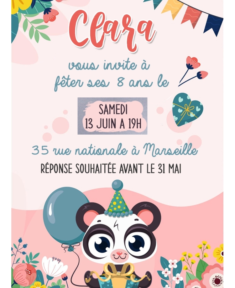 carte invitation. carte baptême. carte anniversaire enfant. carte enfant. anniversaire mignon. carte invitation gratter.